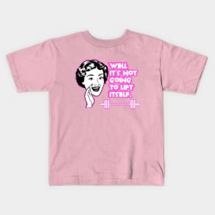 Fitness, barbell girl, gym girl, fitness girl Kids T-Shirt